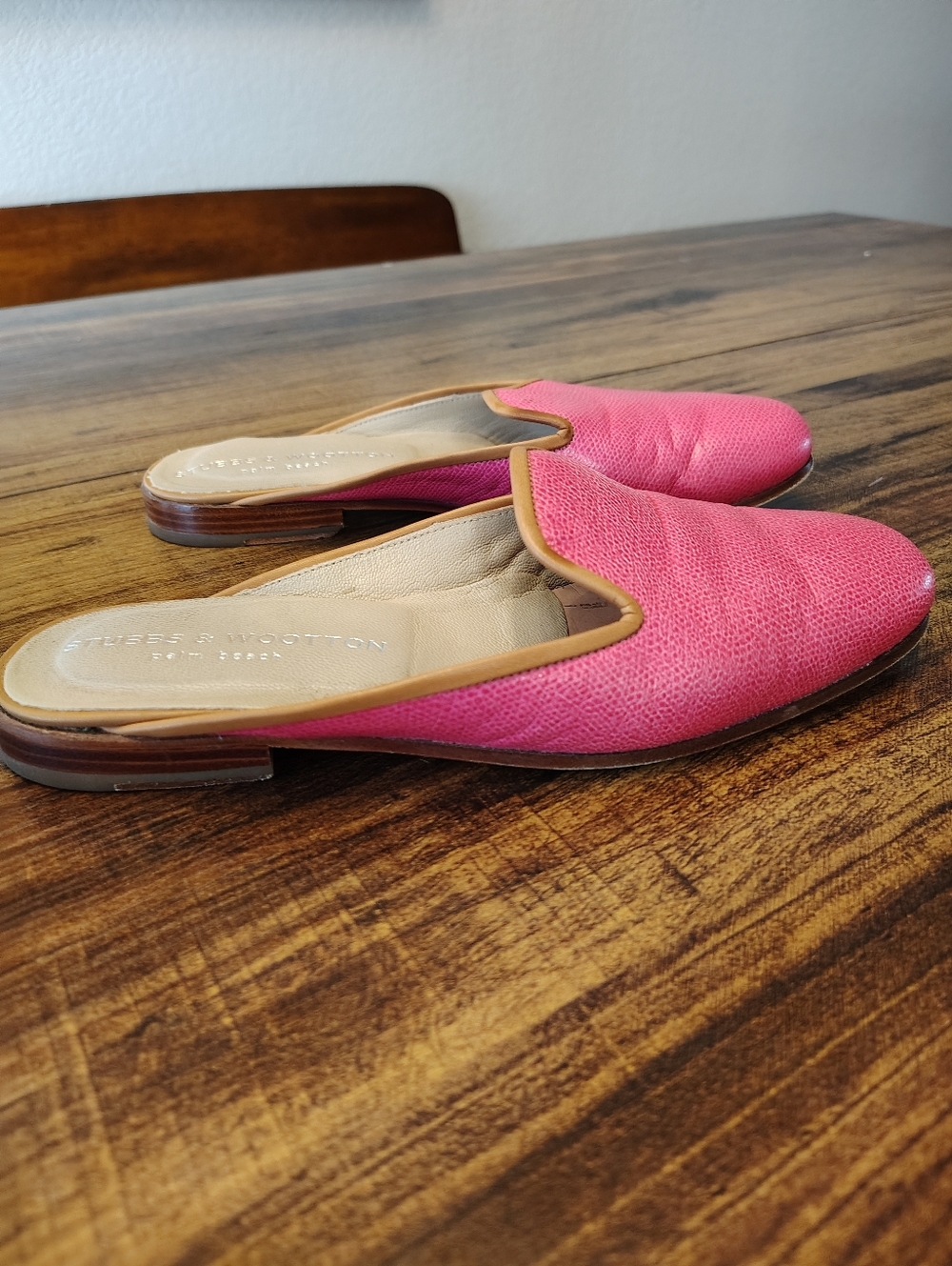 STUBBS & WOOTTON Mules Slides Pink Shoes 7